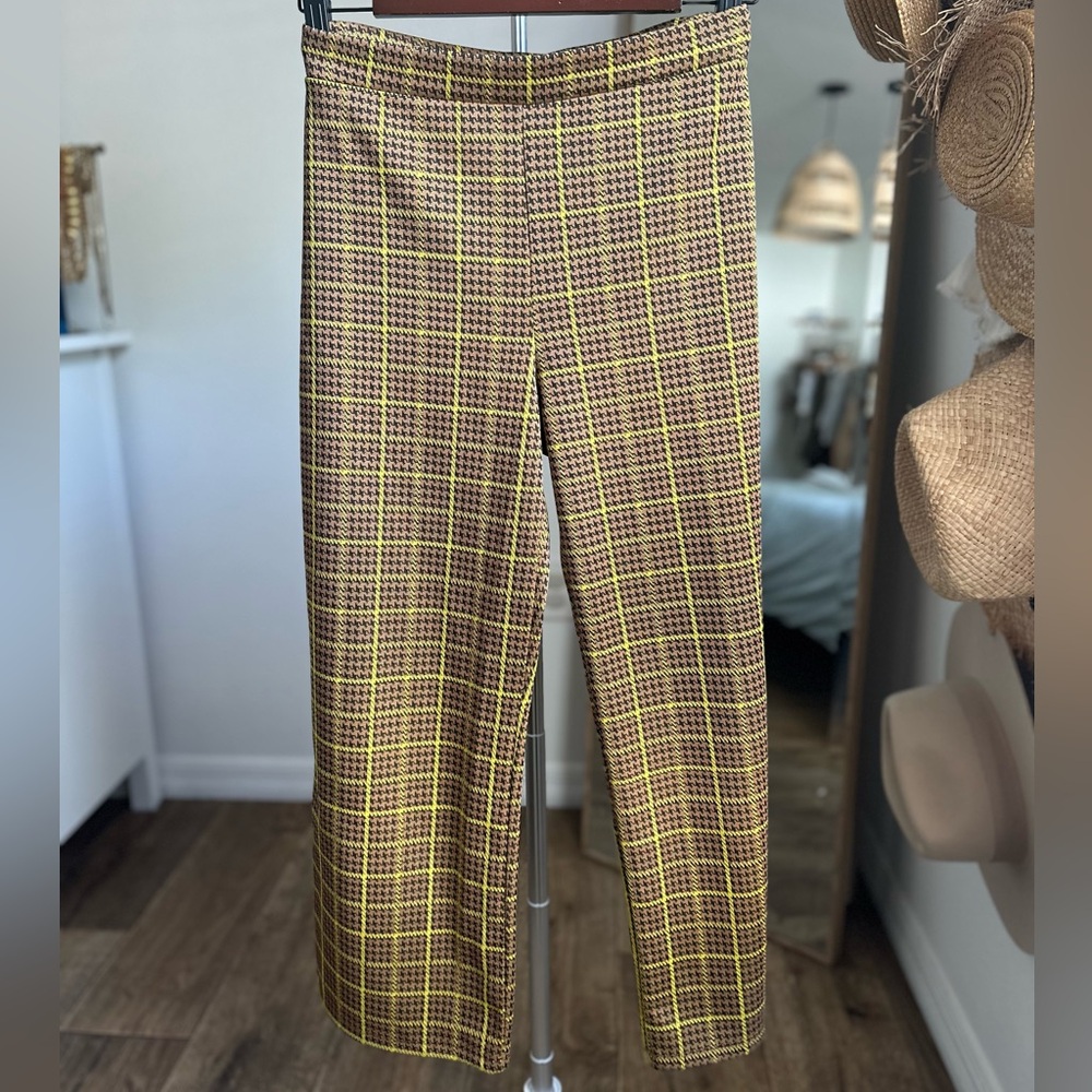 Zara Brown and Yellow Plaid Pants
